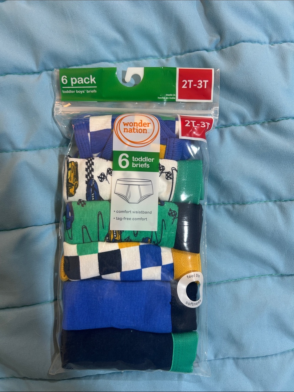 wonder nation Toddler Briefs Pack in Blue, Green, Yellow, White, Black